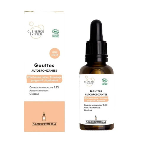 Gouttes autobronzantes - Hâle léger - Clémence & Vivien (30ml) - Nuoo